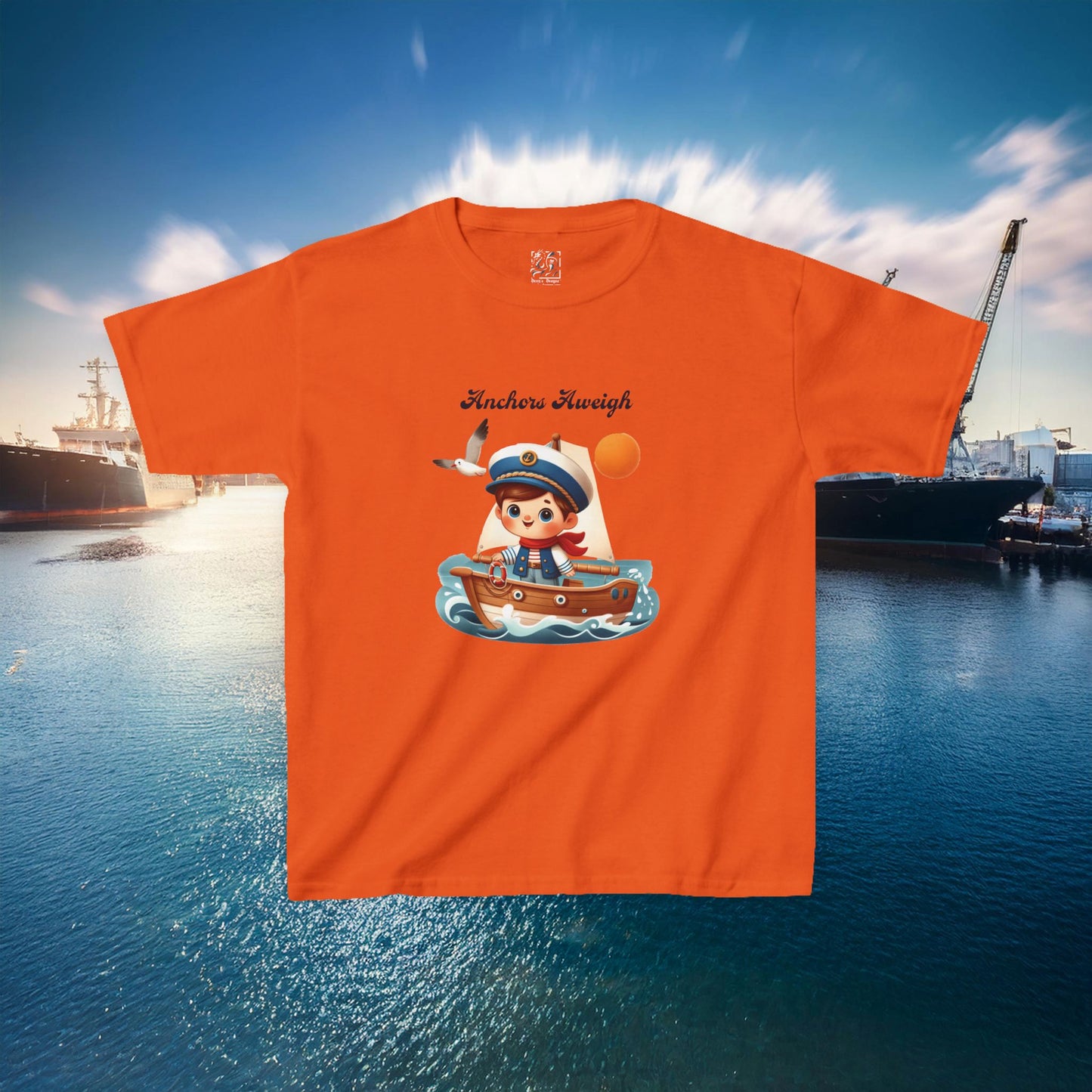 Navy Anchors Aweigh Kids Tee