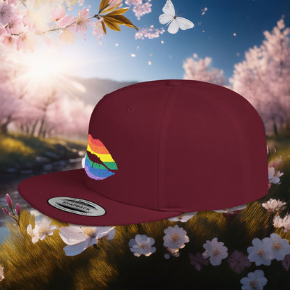 Rainbow Kiss Flat Bill Snapback