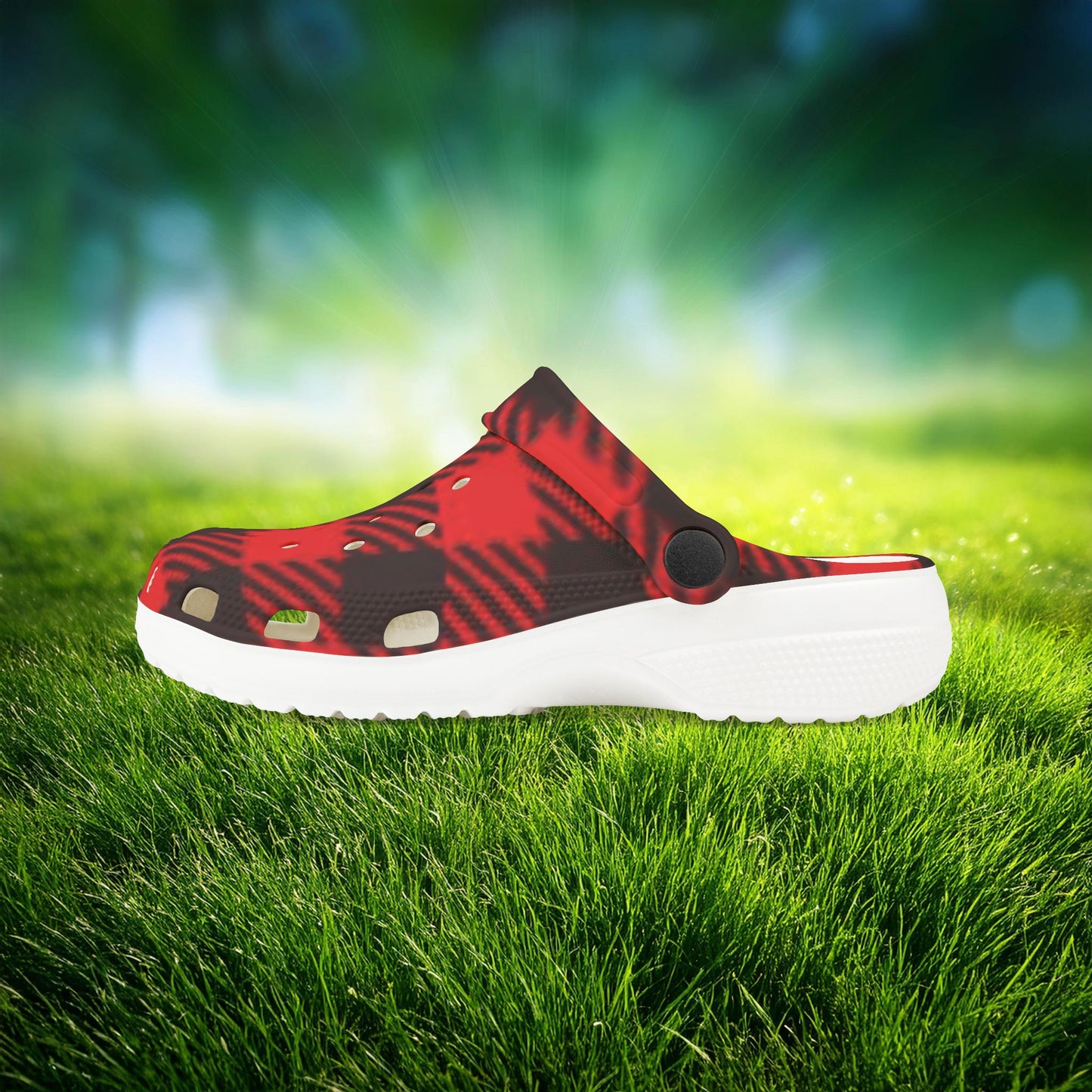 Red Buffalo Plaid Kid's Foam Clogs