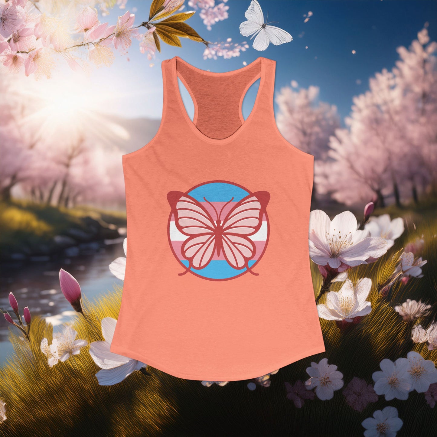 The T Elders Butterfly Graphic Racerback Tank Top