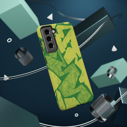 Electric Green and Gold Impact-Resistant Phone Case