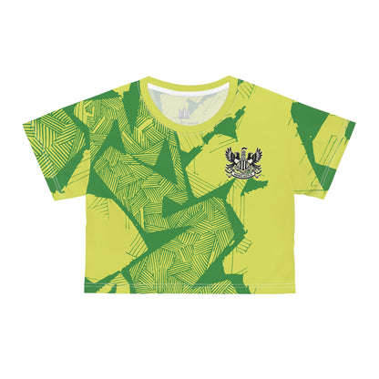 Electric Green and Gold Newcastle Crop Tee