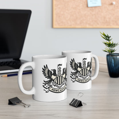 Newcastle United B&W Crest Ceramic Mugs (11oz\15oz)