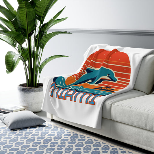 Miami Football Design Sherpa Fleece Blanket