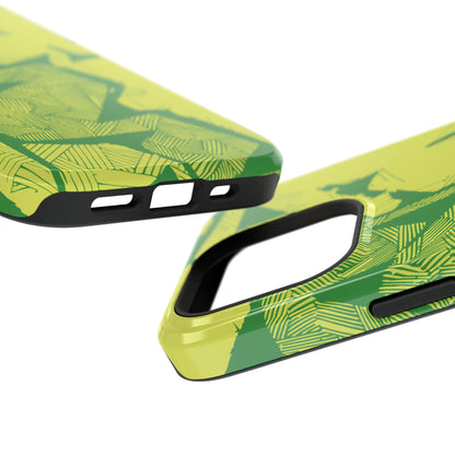 Electric Green and Gold Impact-Resistant Phone Case
