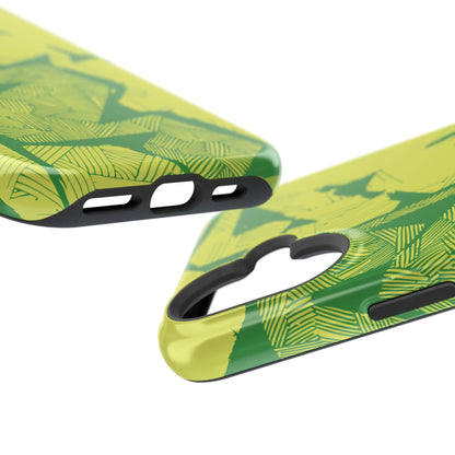 Electric Green and Gold Impact-Resistant Phone Case