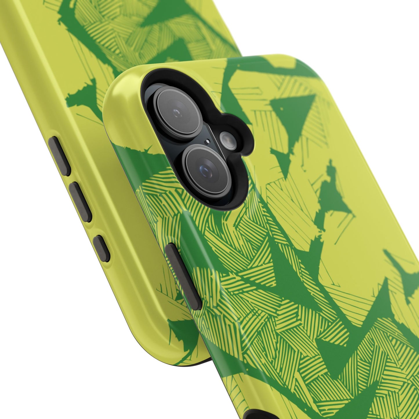 Electric Green and Gold Impact-Resistant Phone Case