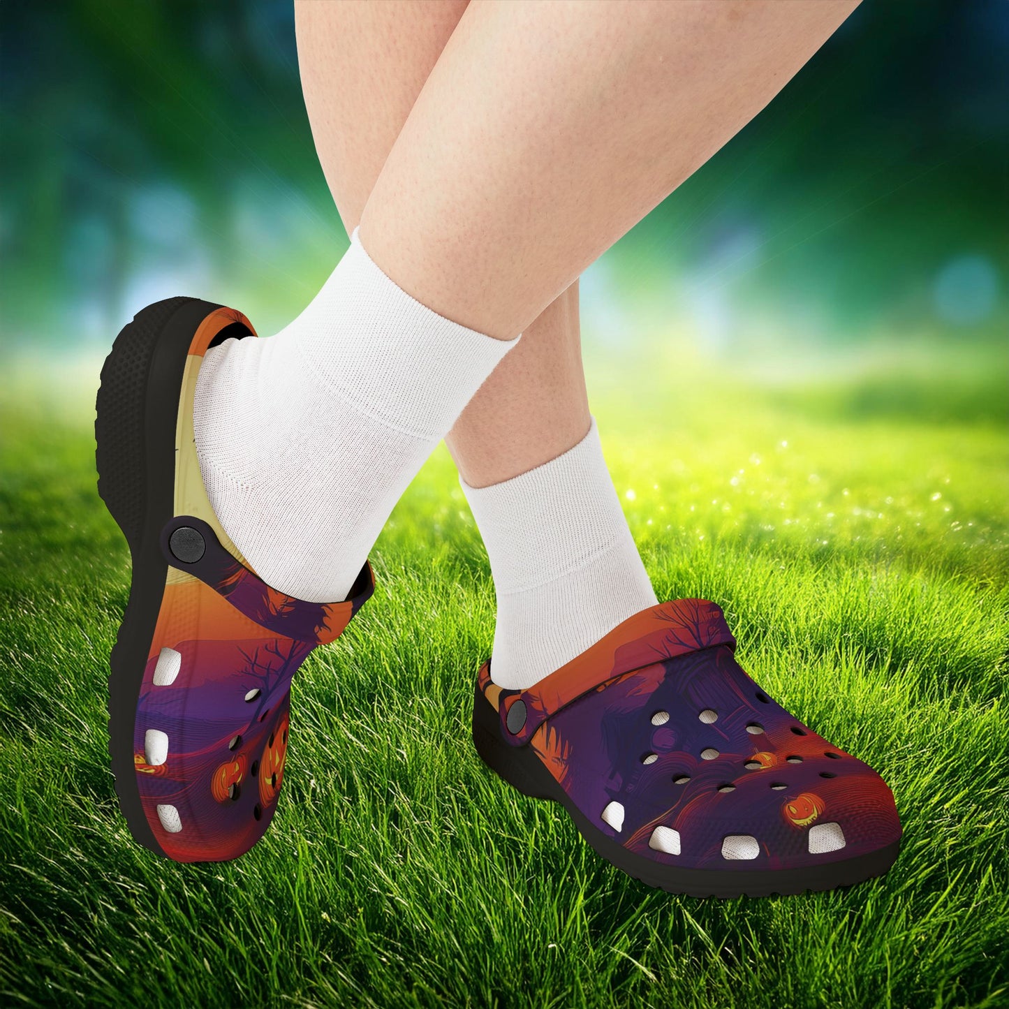 Jack-O'-Lantern Halloween Foam Clogs