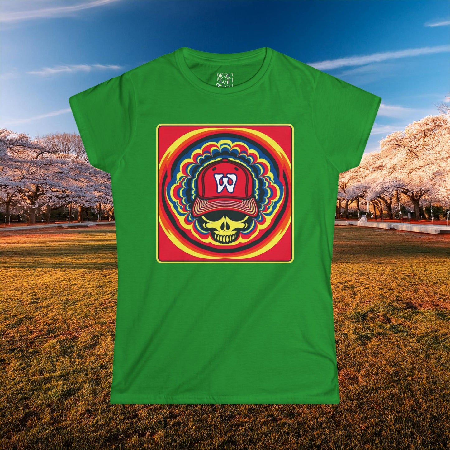 Psychedelic Funky W Skull Women's Softstyle Tee