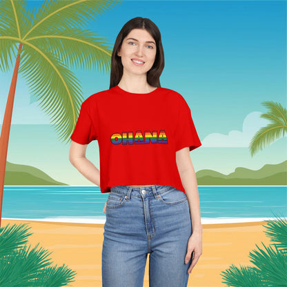 Rainbow Ohana Women's Crop Tee