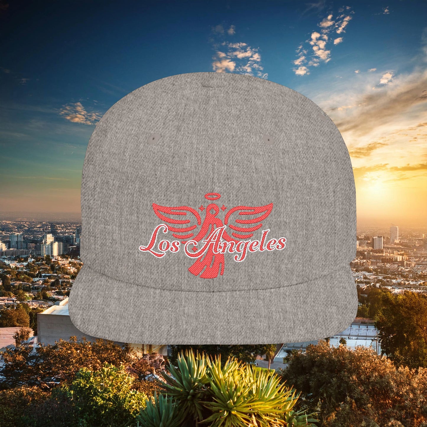 Los Angeles Red Angel Flat Bill Snapback