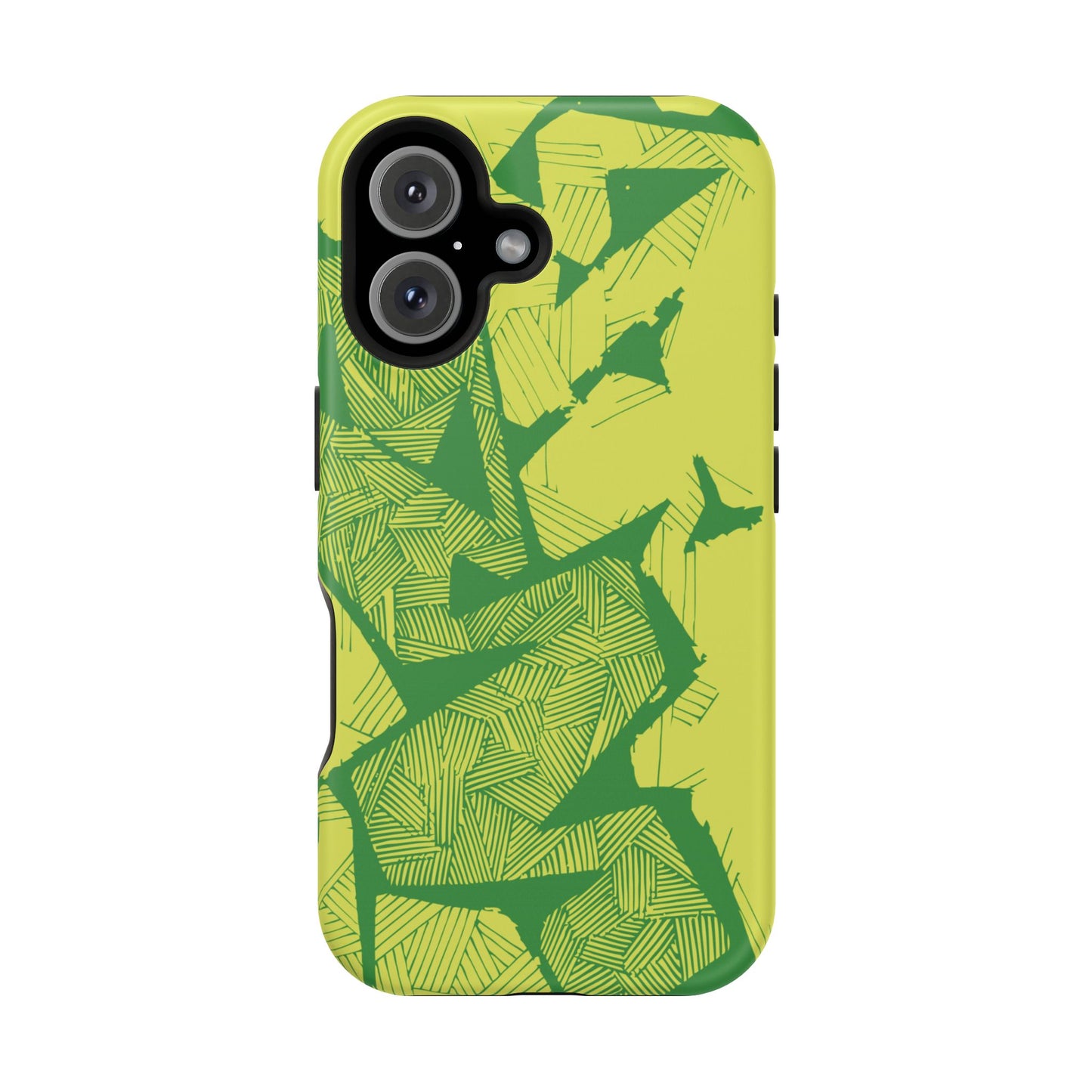 Electric Green and Gold Impact-Resistant Phone Case