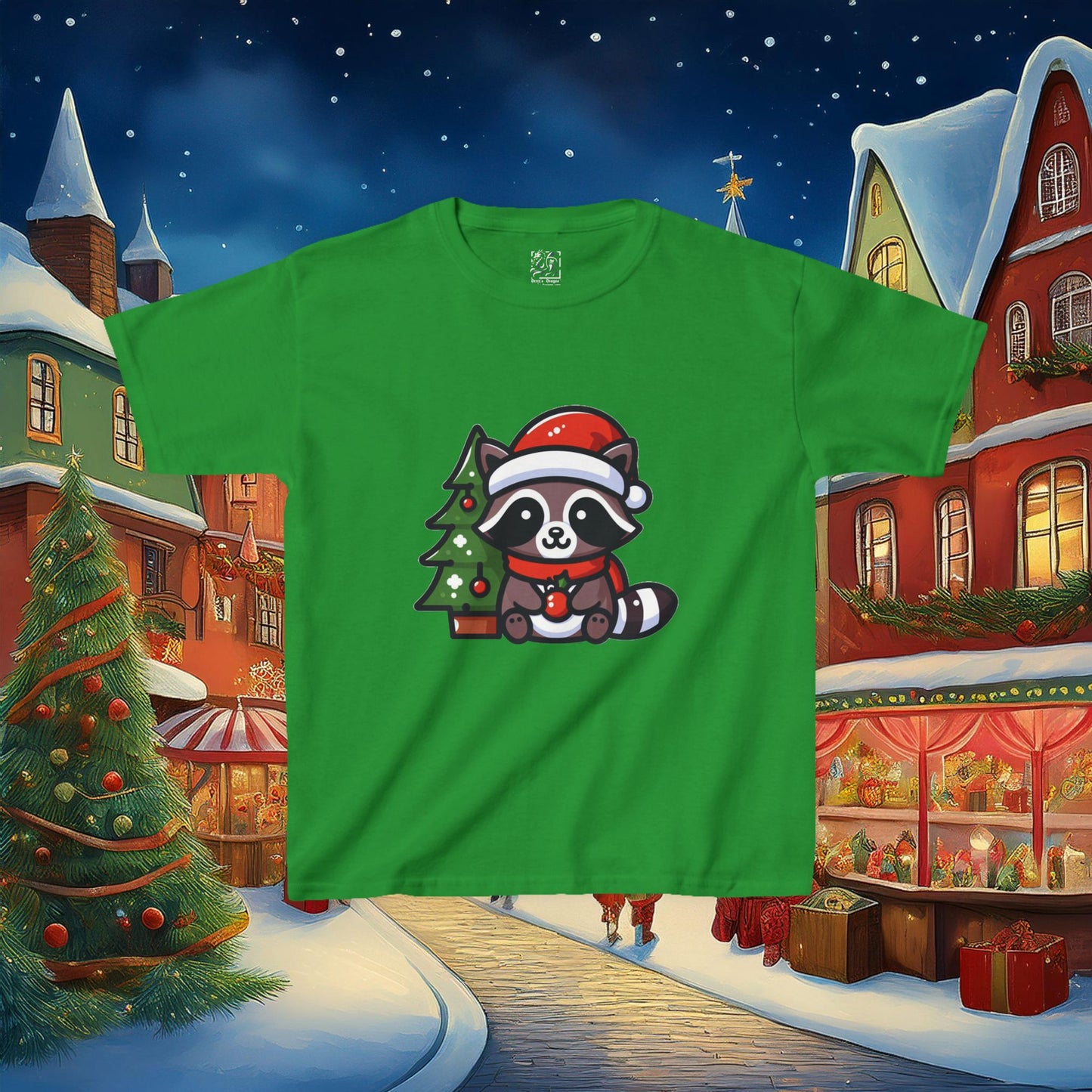 Christmas Raccoon Kids Tee