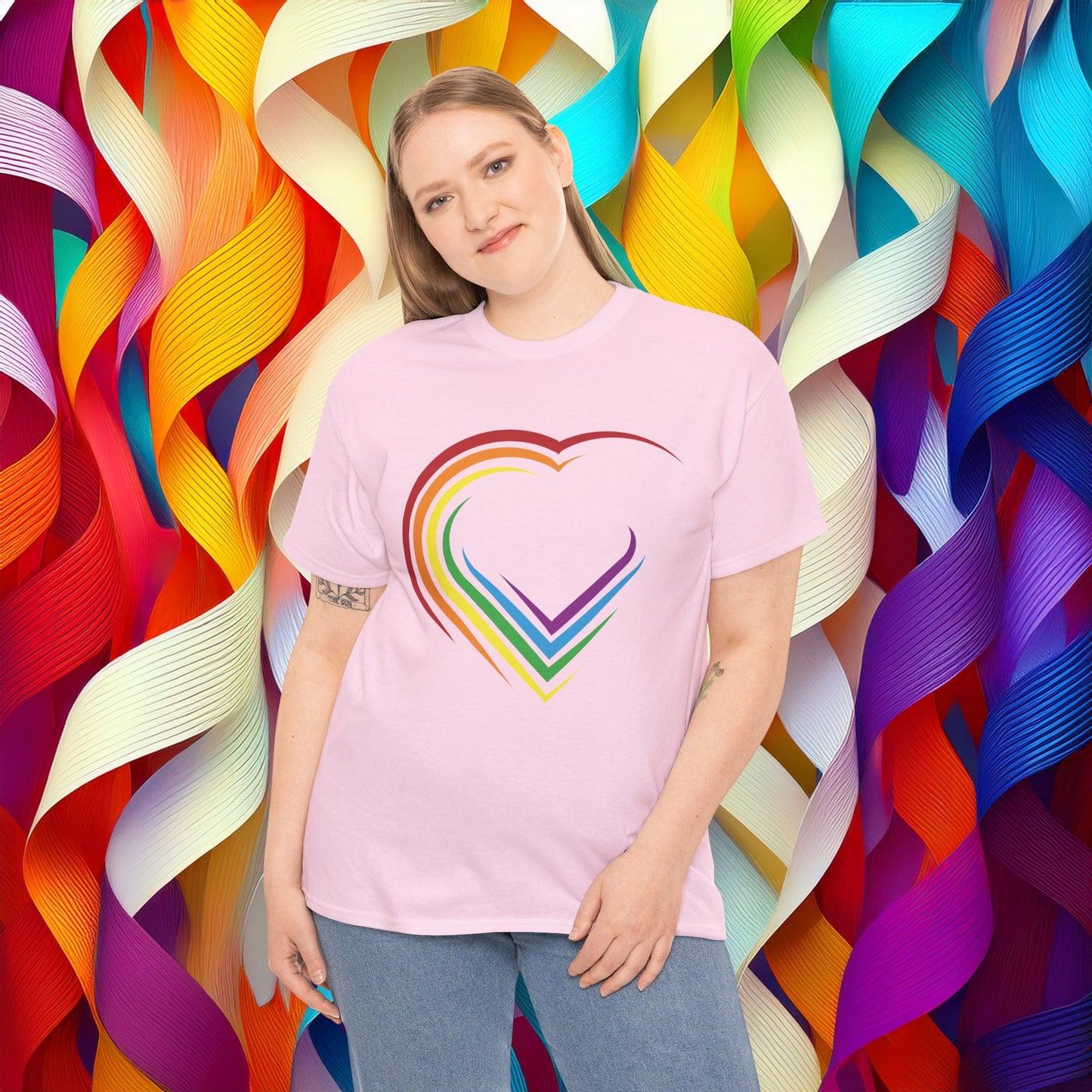 Rainbow Heart Unisex Tee