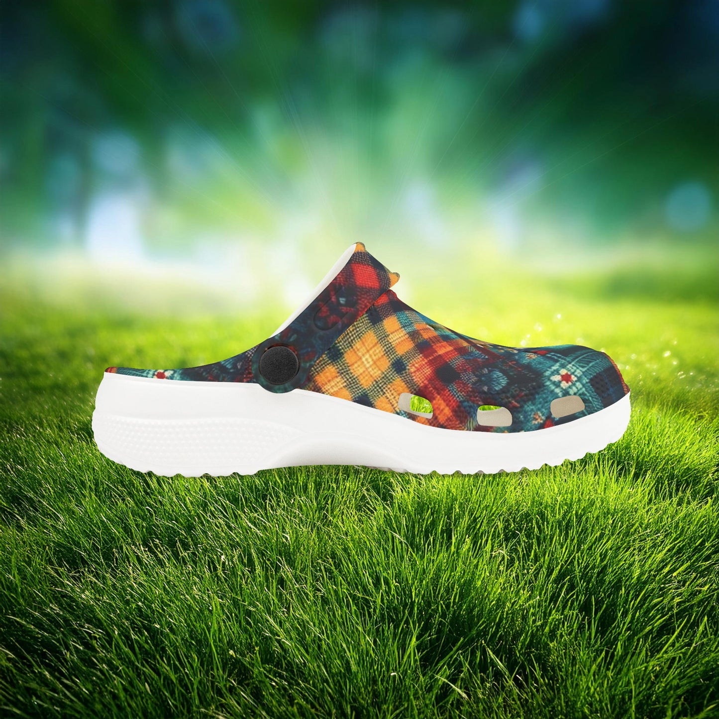 Floral Plaid Kid's Foam Clogs