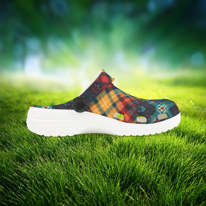 Floral Plaid Kid's Foam Clogs