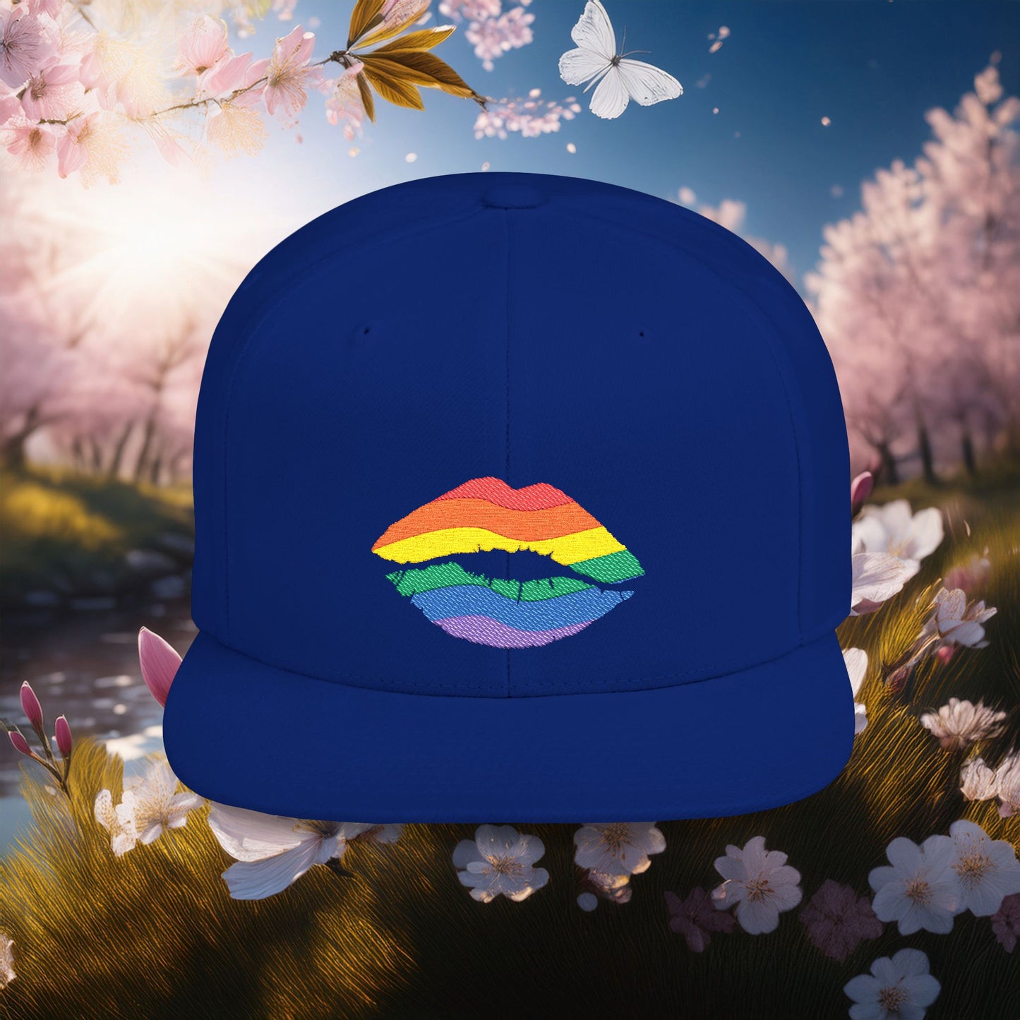Rainbow Kiss Flat Bill Snapback