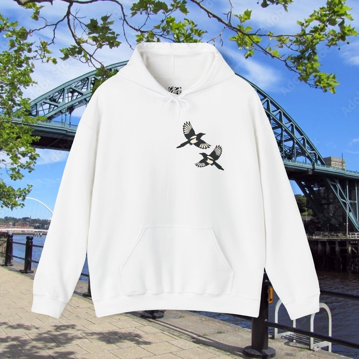 Newcastle United B&W Crest Hoodie