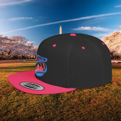 Abstract Washington Baseball Logo Flat Bill Snapback