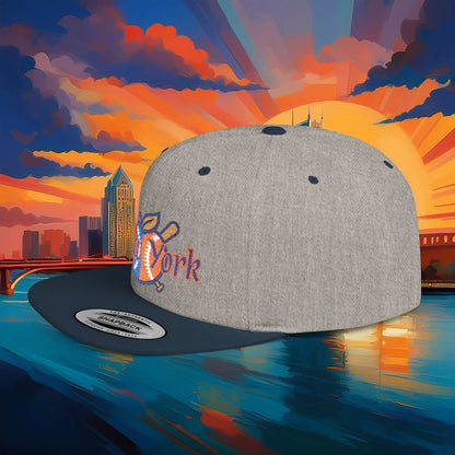 NY Baseball Big Apple Flat Bill Snapback