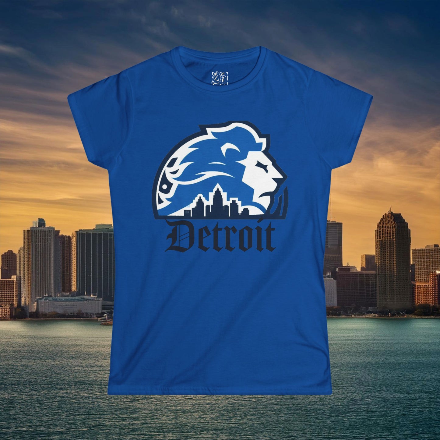 Detroit Football Skyline Women's Softstyle Tee