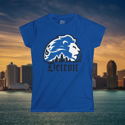 Detroit Football Skyline Women's Softstyle Tee
