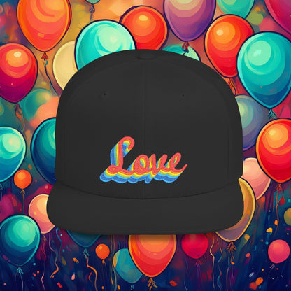 Rainbow Love Flat Bill Snapback
