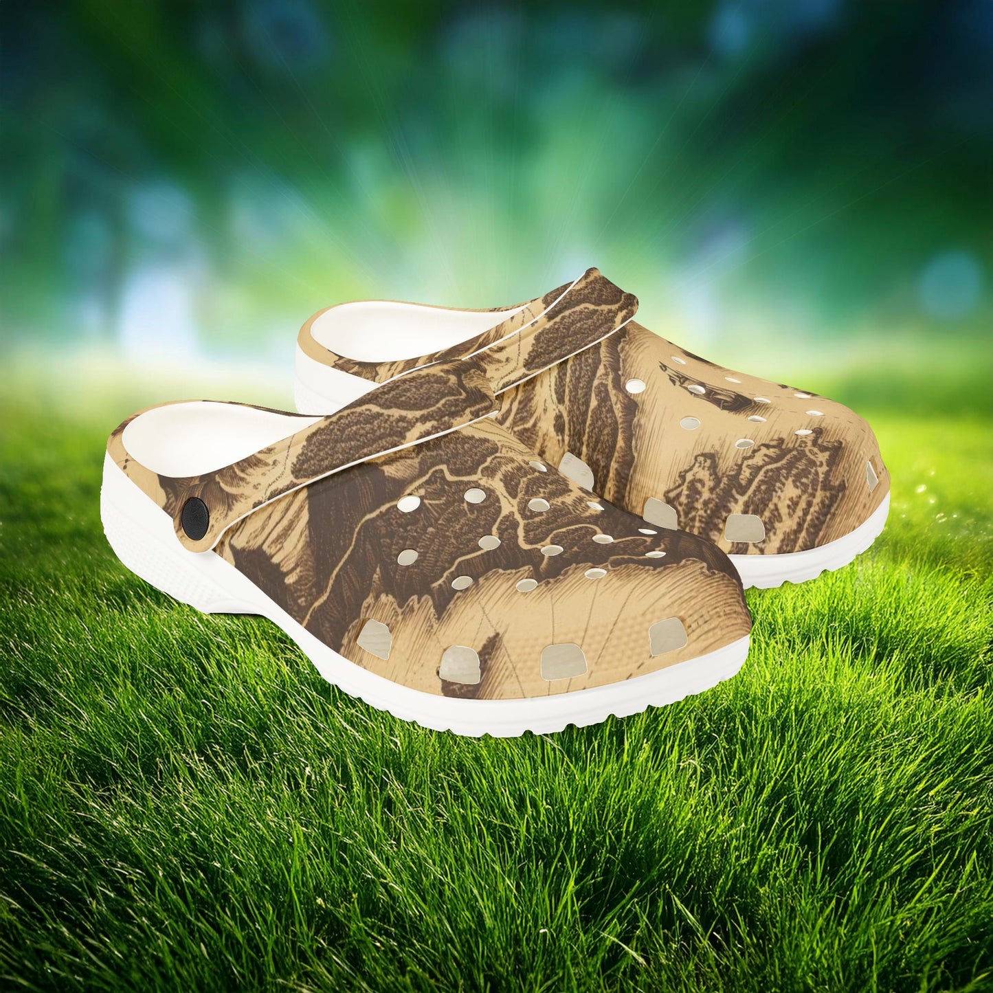 Island Map Foam Clogs