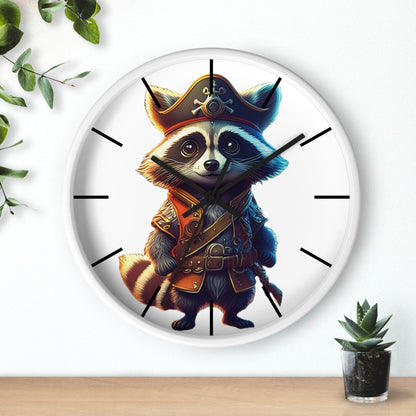 Raccoon Pirate Wall Clock