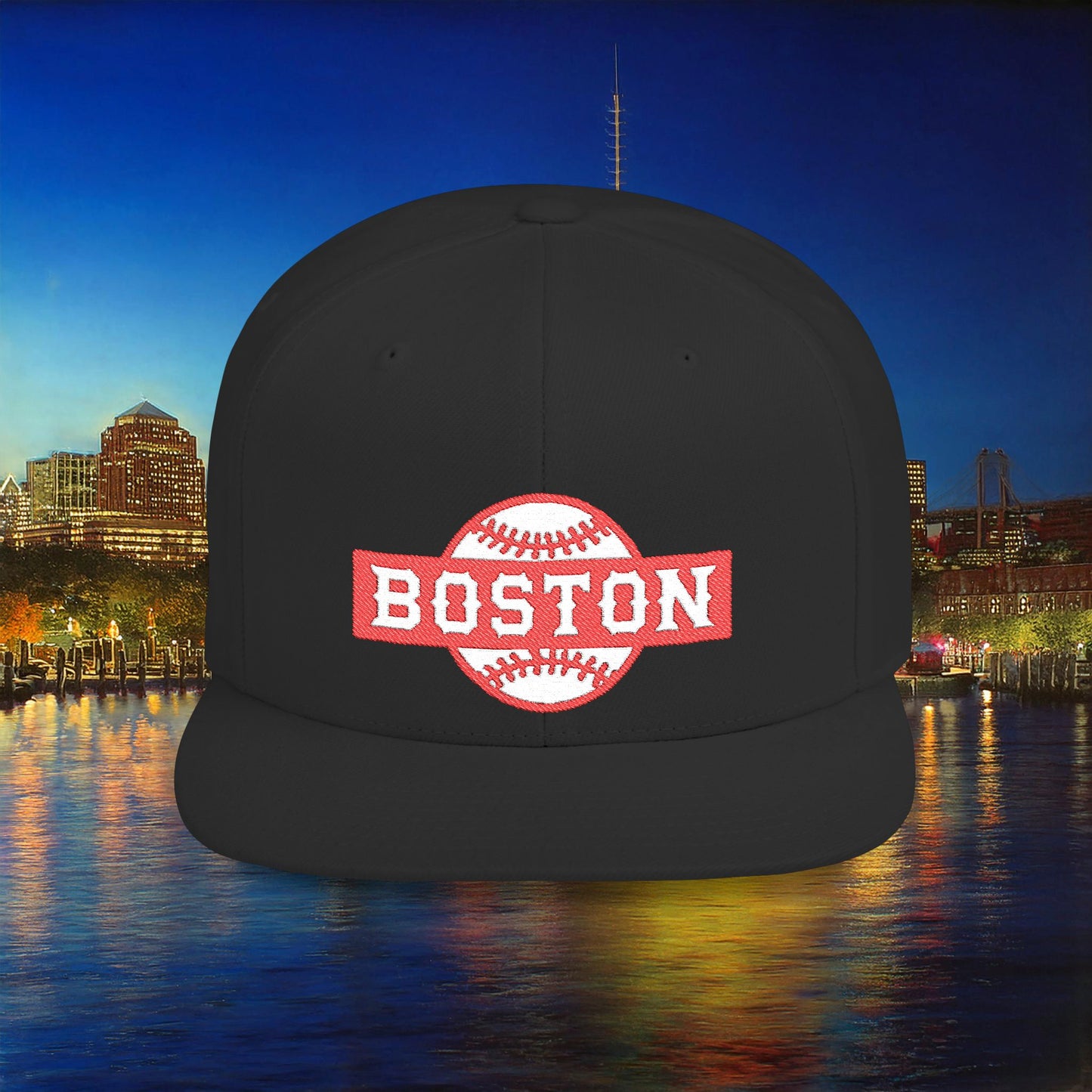Boston Baseball Flat Bill Snapback