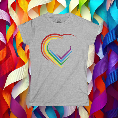 Rainbow Heart Women's Softstyle Tee