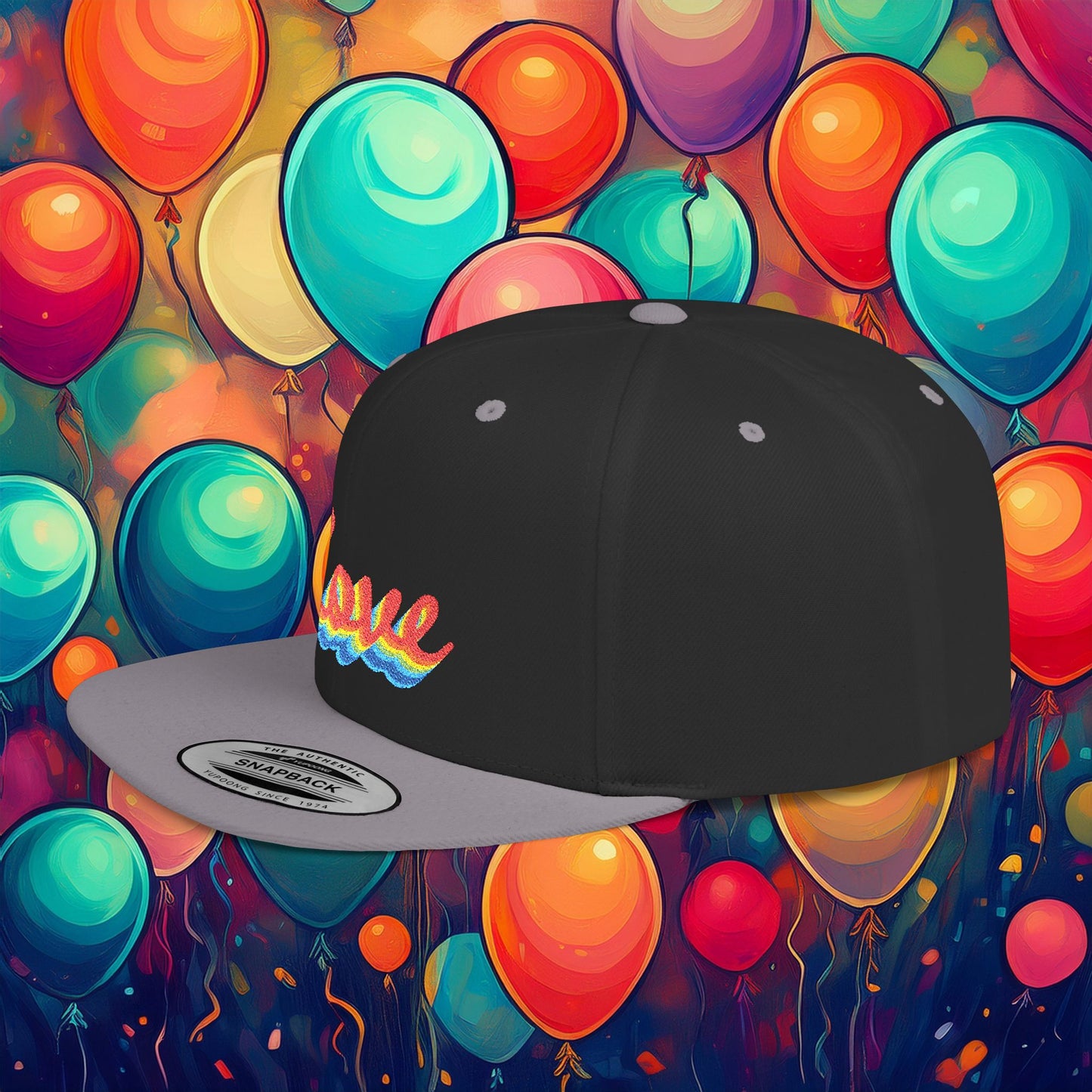 Rainbow Love Flat Bill Snapback