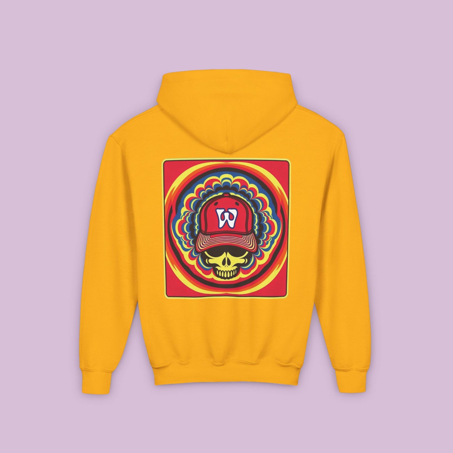 Psychedelic Funky W Skull Youth Hoodie