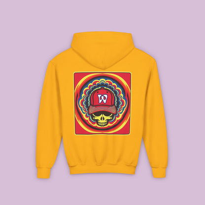 Psychedelic Funky W Skull Youth Hoodie