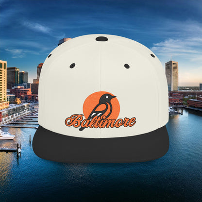 Orange Baltimore Flat Bill Snapback