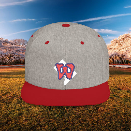 Washington Funky W Flat Bill Snapback - Red
