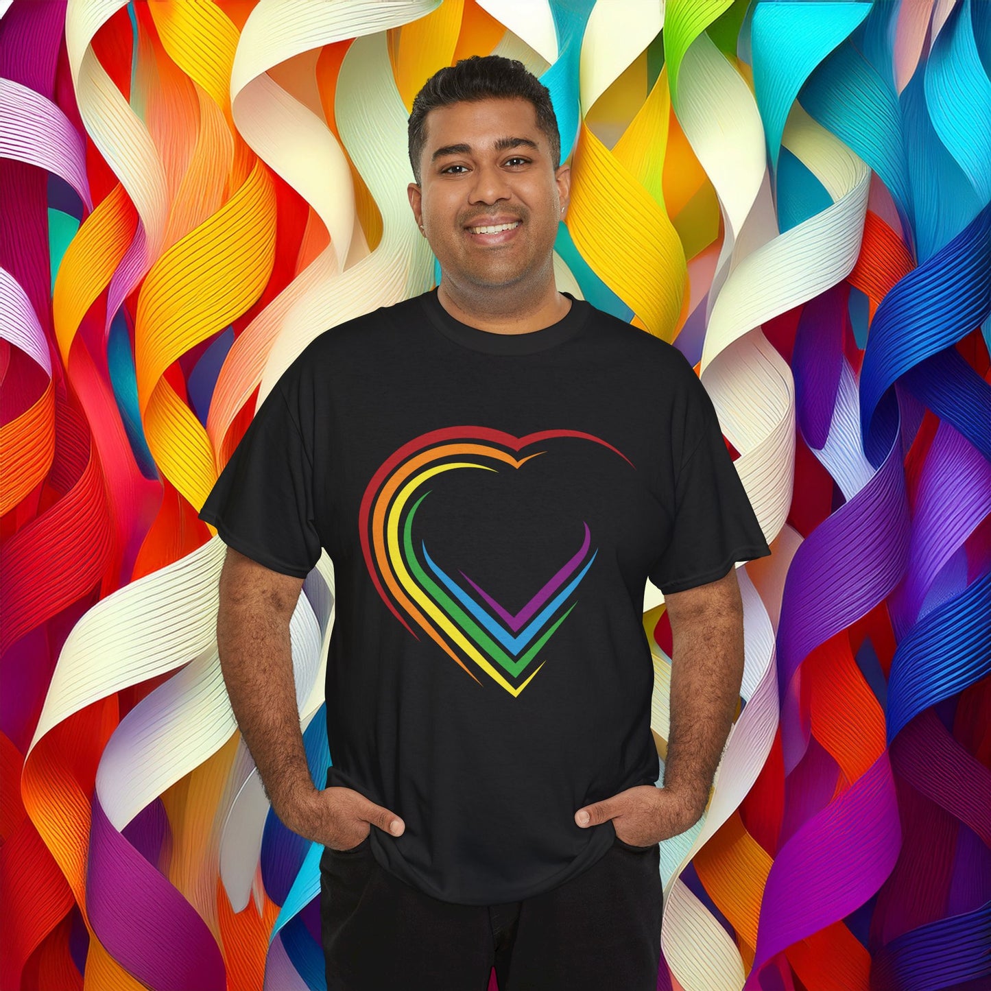 Rainbow Heart Unisex Tee