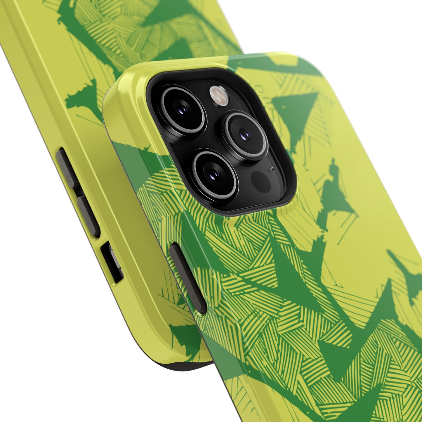 Electric Green and Gold Impact-Resistant Phone Case