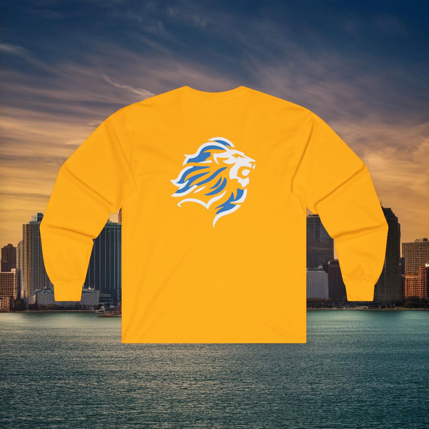 Detroit Football Crest Long Sleeve Tee