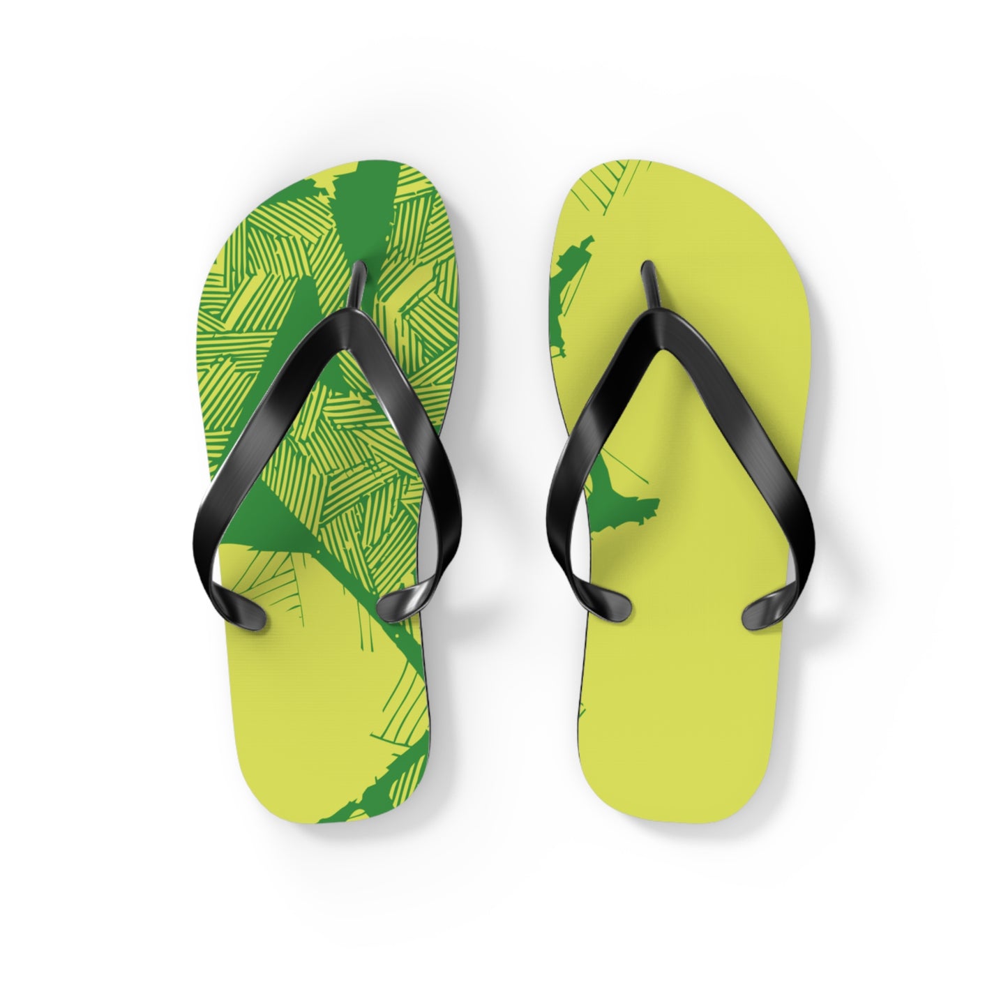 Electric Green and Gold Newcastle Flip Flops