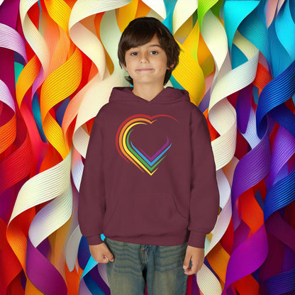 Rainbow Heart Youth Hoodie