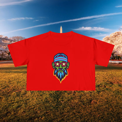 Psychedelic Wizard's Player Women's Crop Tee