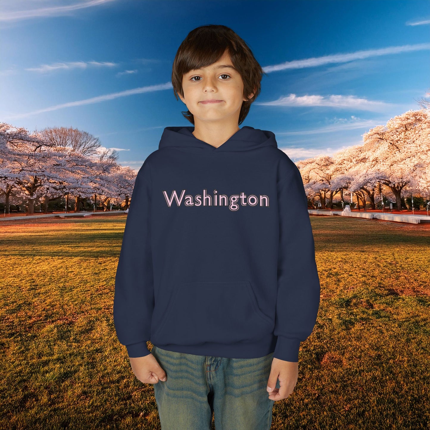 Washington Cherry Blossom Design Youth Hoodie