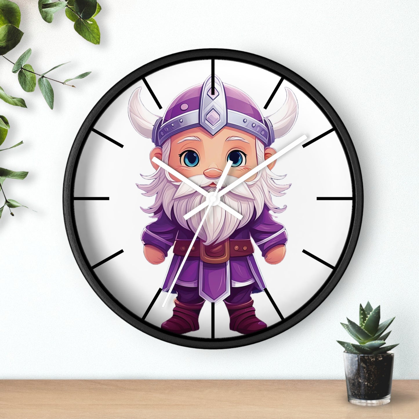 Purple Viking Wall Clock