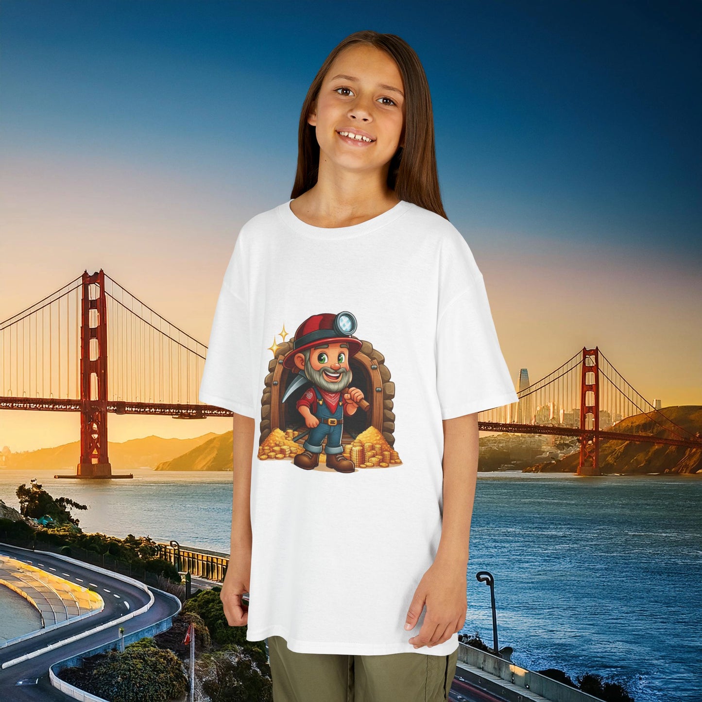 San Francisco Football Cartoon Miner Kids Tee