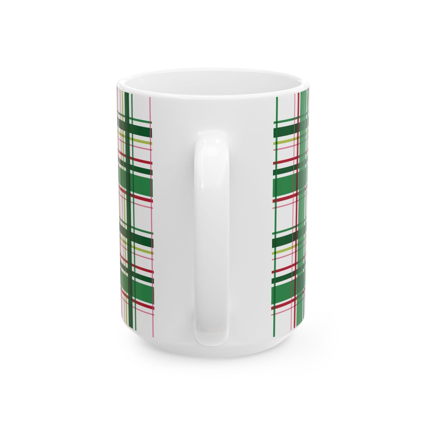 Green & Red Plaid Ceramic Mug (11oz/15oz)