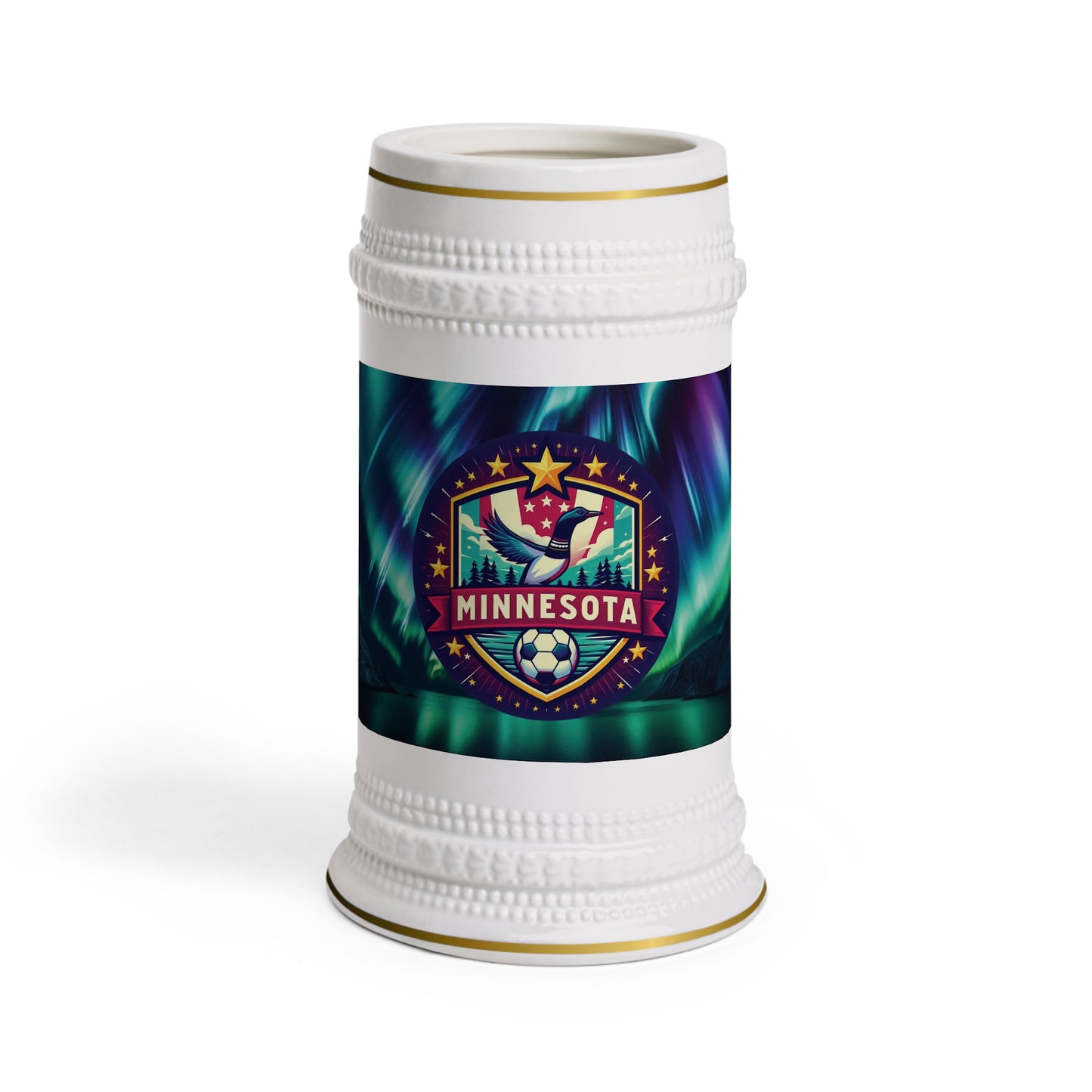 Minnesota United Northern Lights Crest Stein Mug