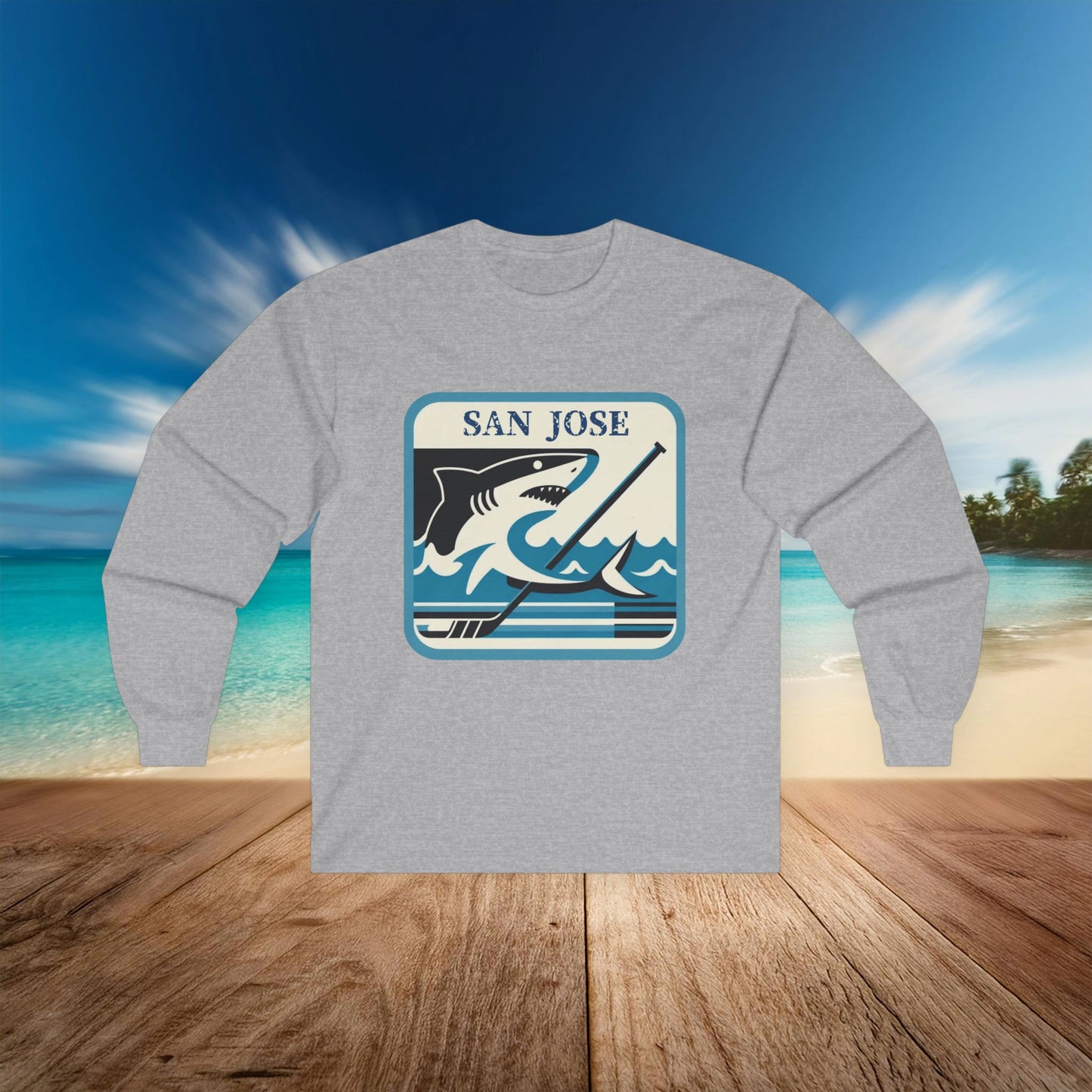 San Jose Hockey Retro Logo Long Sleeve Tee