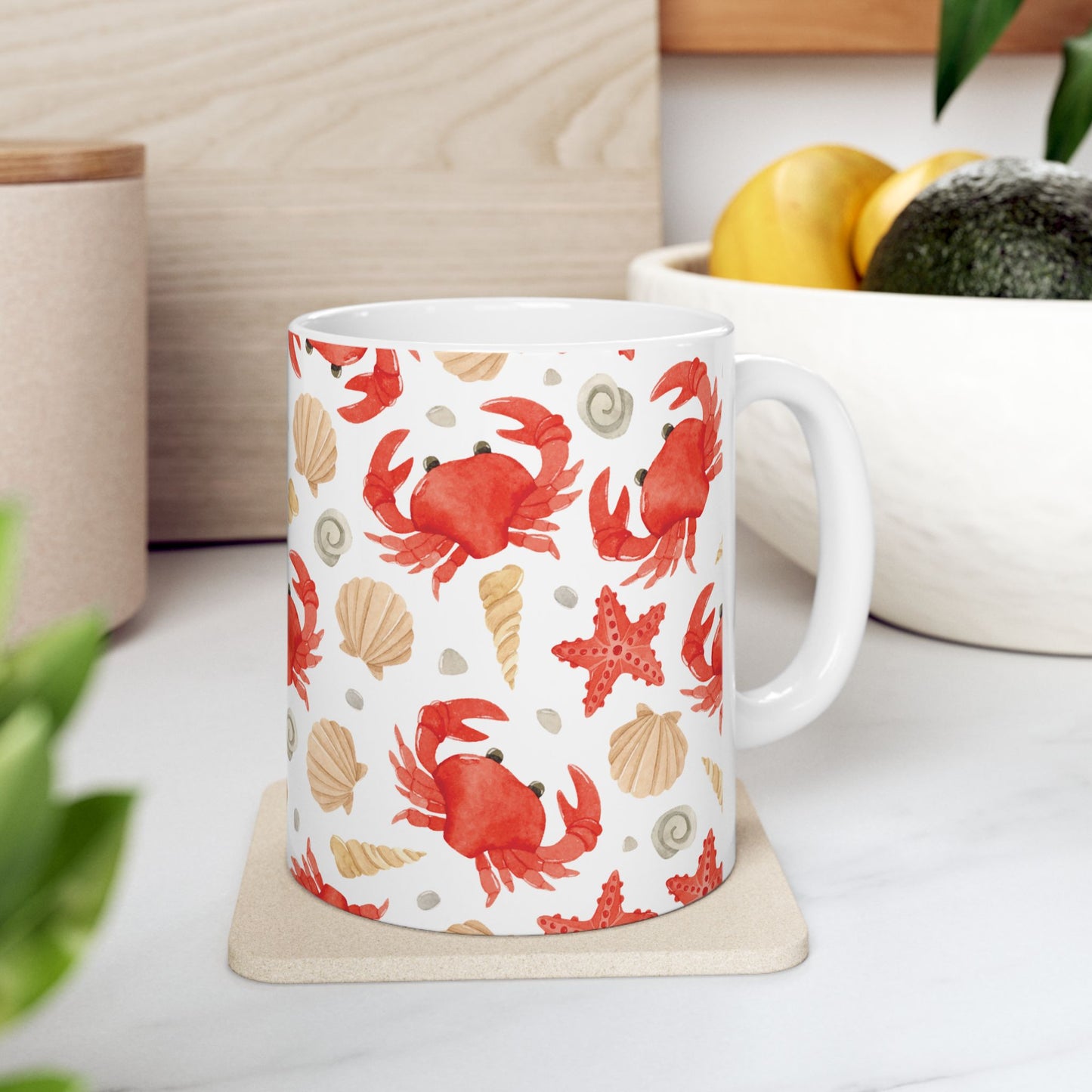 Coastal Crab Ceramic Mug (11oz/15oz)