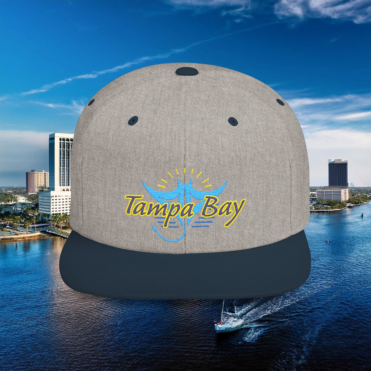 Tampa Bay Baseball Logo Flat Bill Snapback